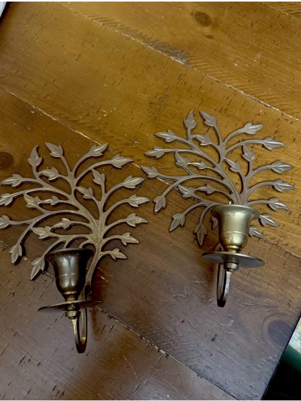 VTG. PAIR OF SOLID BRASS  CANDLE HOLDERS  MADE IN INDIA